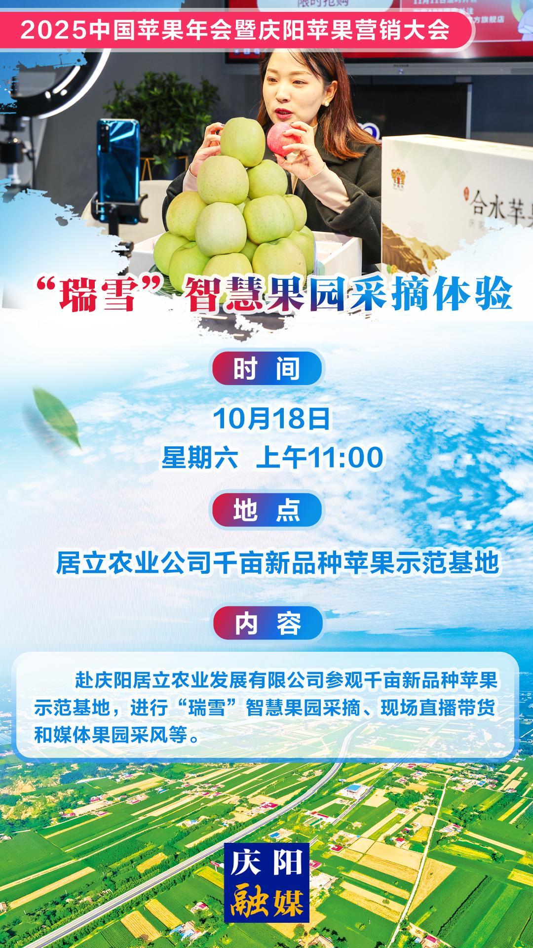 ?【微海報(bào)】2025中國(guó)蘋果年會(huì)暨慶陽(yáng)蘋果營(yíng)銷大會(huì)丨“瑞雪”智慧果園采摘體驗(yàn)