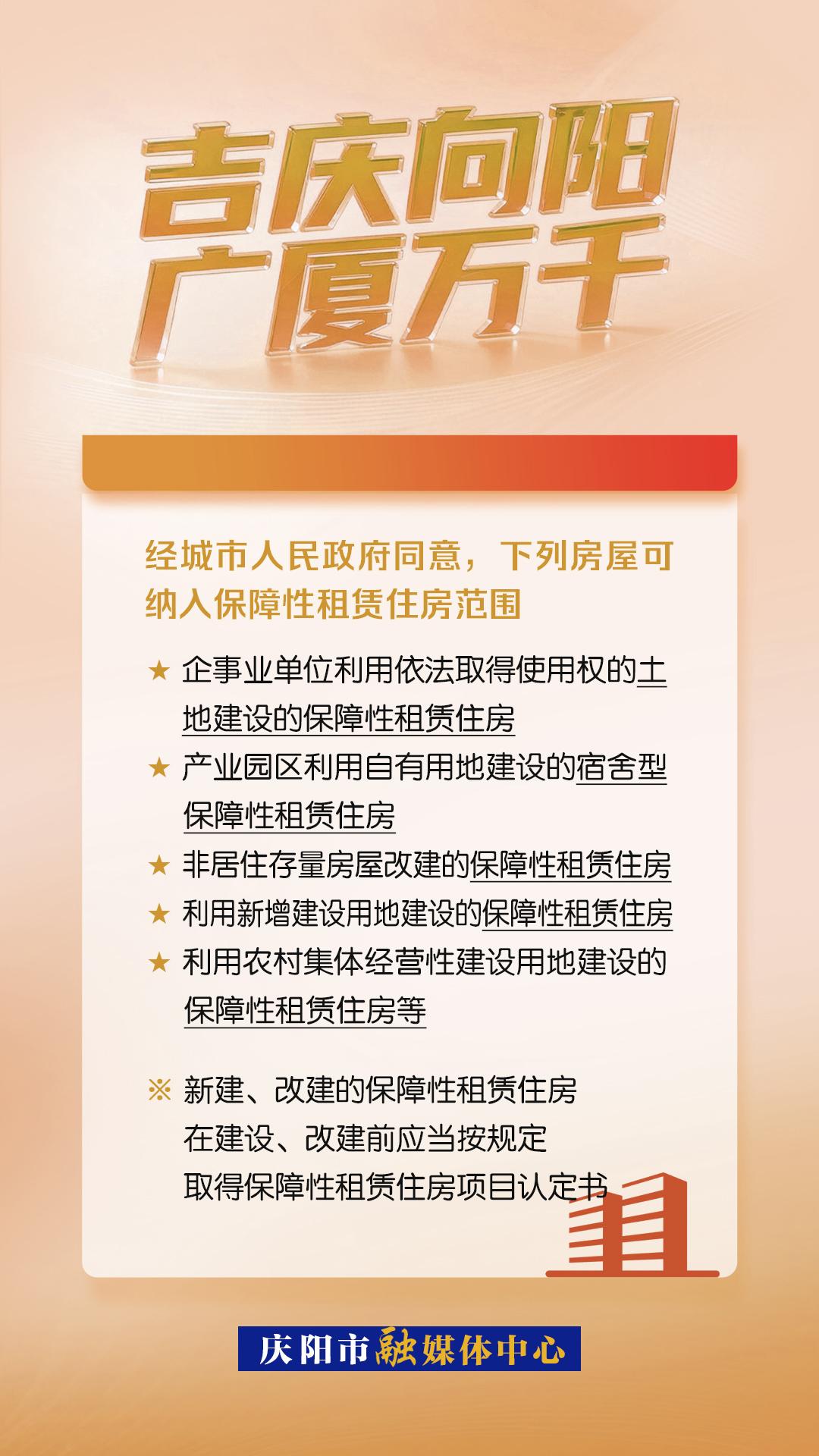 【吉慶向陽 廣廈萬千(76)】微海報 | 哪些房屋可納入慶陽市保障性租賃住房范圍？