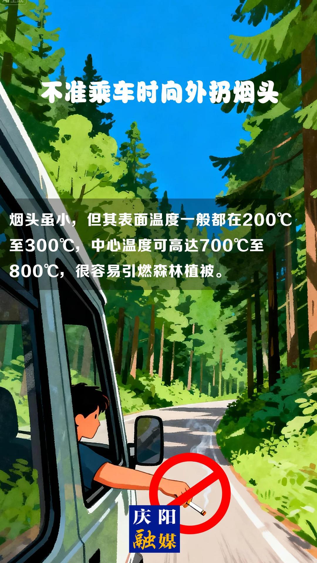 【微海報】森林防火知識科普?⑿丨不準(zhǔn)乘車時向外扔煙頭