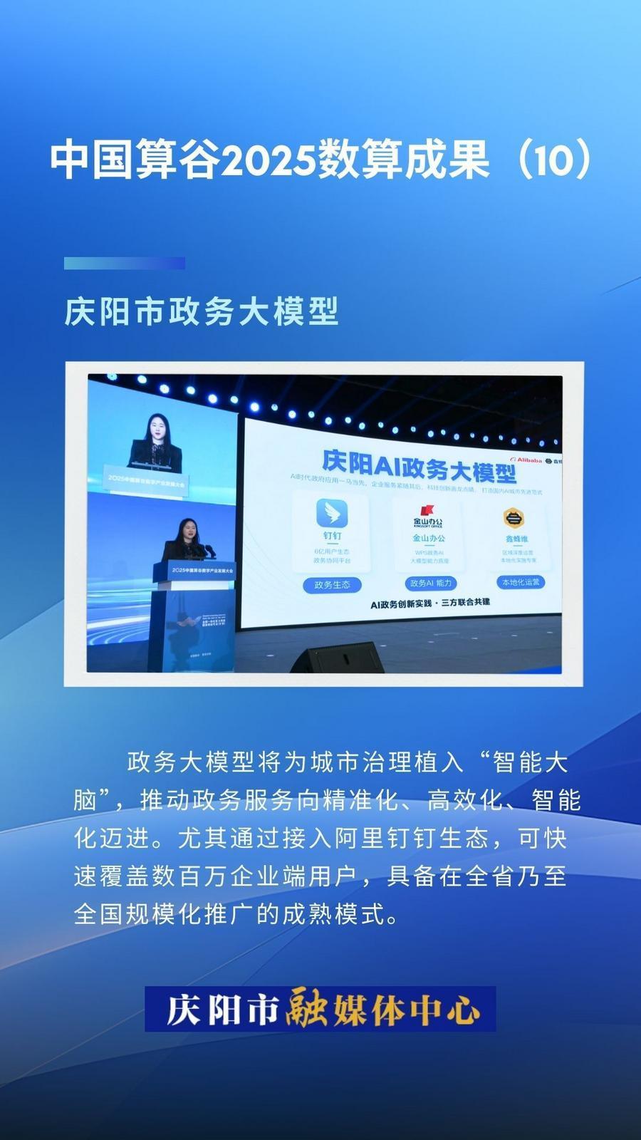 微海報(bào)·中國(guó)算谷2025數(shù)算成果(10)｜慶陽市政務(wù)大模型