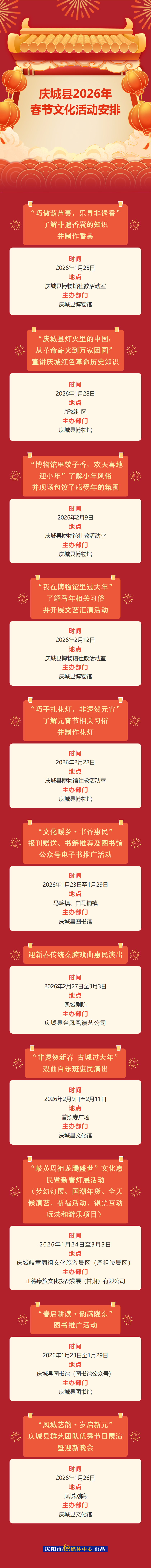 【長(zhǎng)圖】慶城縣2026年春節(jié)文化活動(dòng)安排