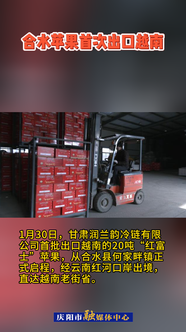 最新消息！合水蘋果首次出口越南