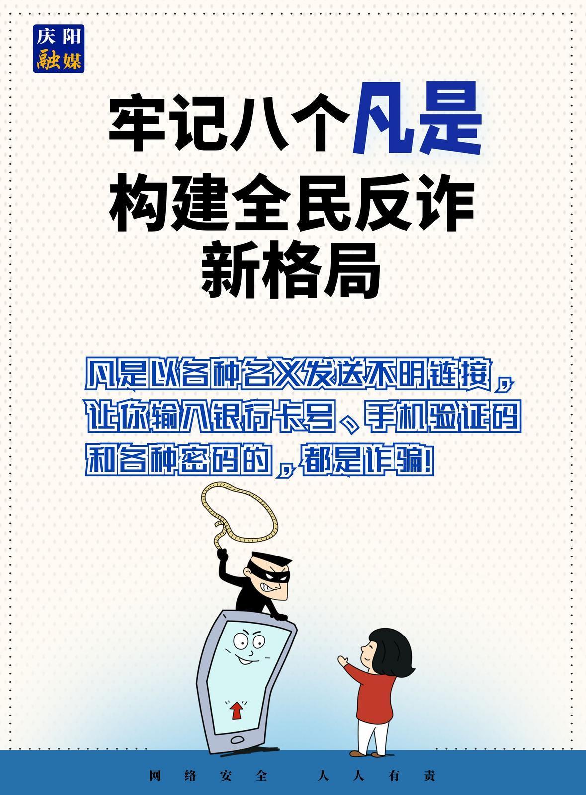 【微海報(bào)】法治慶陽丨全民反詐！牢記八個“凡是”（7）