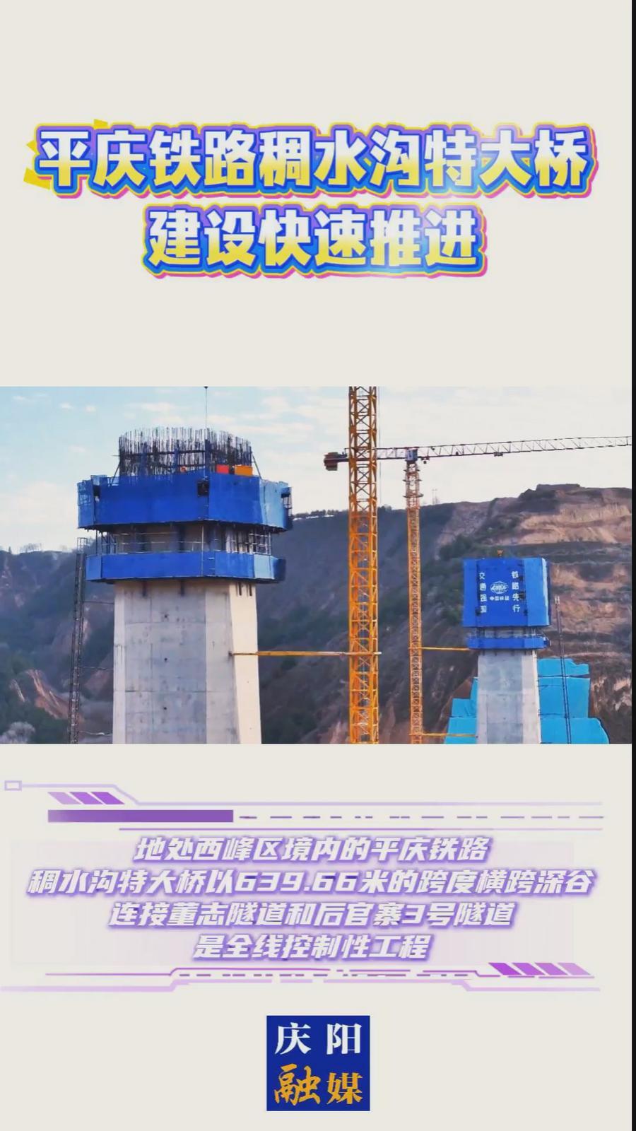 平慶鐵路稠水溝特大橋建設(shè)快速推